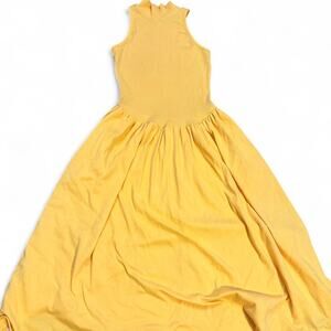Vtg bright yellow maxi dress